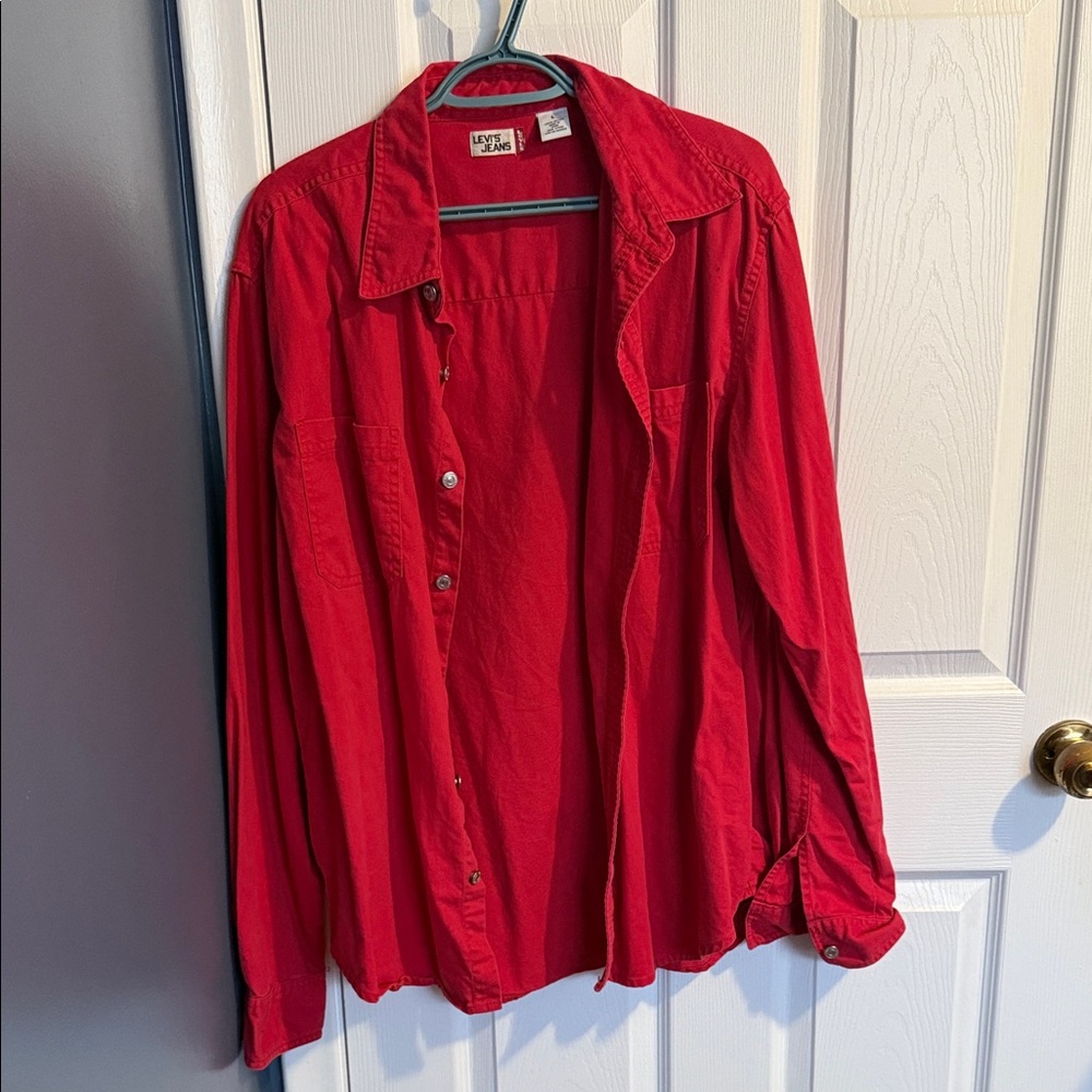 Levi's Red Casual Cotton Button Down Shirt